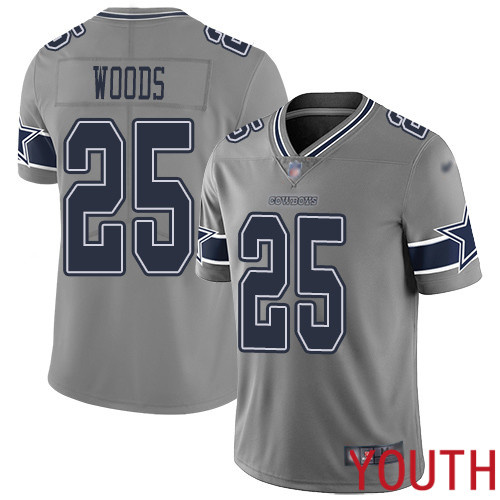 Youth Dallas Cowboys Limited Gray Xavier Woods #25 Inverted Legend NFL Jersey